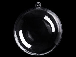 Clear Acrylic Fillable Ball Ornament - 10cm Transparent Hanging Craft Bauble