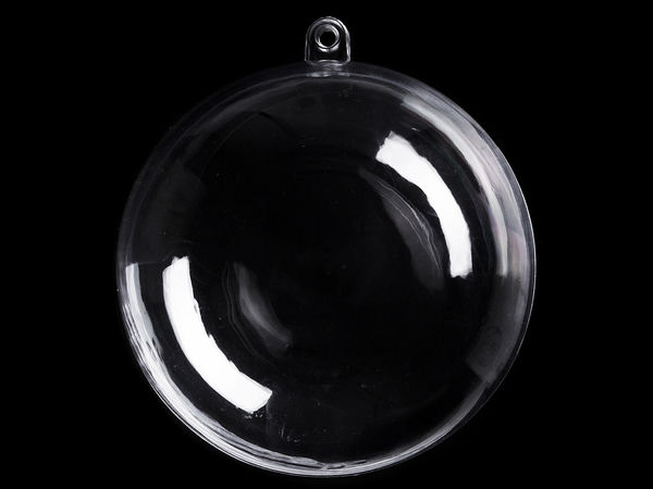 Clear Acrylic Fillable Ball Ornament - 10cm Transparent Hanging Craft Bauble