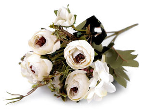 Elegant Artificial Buttercup Ranunculus Bouquet - 5-Twig Silk Flower Arrangement for Vases, Crafts, Wreaths, and DIY Decor