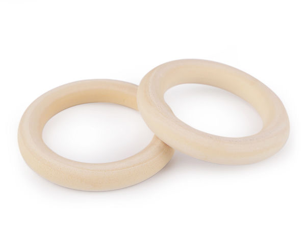 Natural Wood Craft Ring (Ø60 mm) - Unpainted Wooden Hoop for DIY Dreamcatchers and Chimes