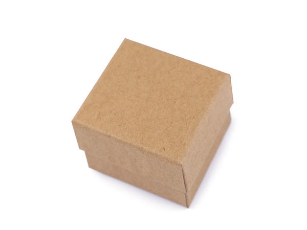 Natural Kraft Paper Jewelry Gift Box (5x5 cm) with Removable Foam Padding