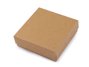 Square Kraft Paper Jewelry Gift Box (9x9 cm) with Removable Foam Insert - Premium Natural Box for Crafts & DIY Gifting