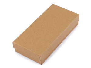 Natural Kraft Paper Jewelry Gift Box (7x14 cm) with Removable Foam Padding - Customizable Gift Packaging for Necklaces, Bracelets & Crafts