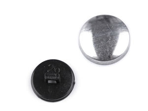 Premium Self-Cover Buttons (Size 26 / 16.5mm) - Aluminum Top with Black Plastic Back for DIY Fabric Coating