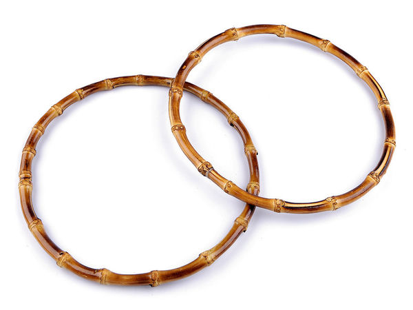Natural Circular Bamboo Bag Handles – 20cm Round O-Ring Frame for Handbag Making, Purses, and DIY Crafts