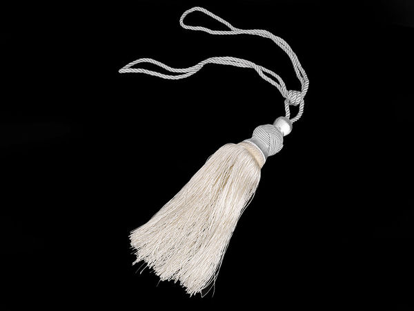 Large Decorative Curtain Tiebacks - Elegant Drape Holdbacks with Robust Tassel and Two-Color Twisted Cord