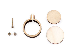 Mini Wooden Embroidery Frame Pendant Hoop - Round Ivory Circle (Ø24mm & Ø30mm)