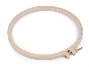 Premium Round Plastic Embroidery Hoop (18.5 cm) with Metal Tightening Screw