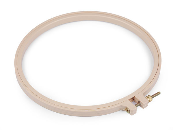 Premium Round Plastic Embroidery Hoop (18.5 cm) with Metal Tightening Screw