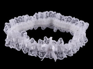 Elegant Lace Bridal Garter with Bow - Comfortable Elastic Wedding Keepsake in Gift Box