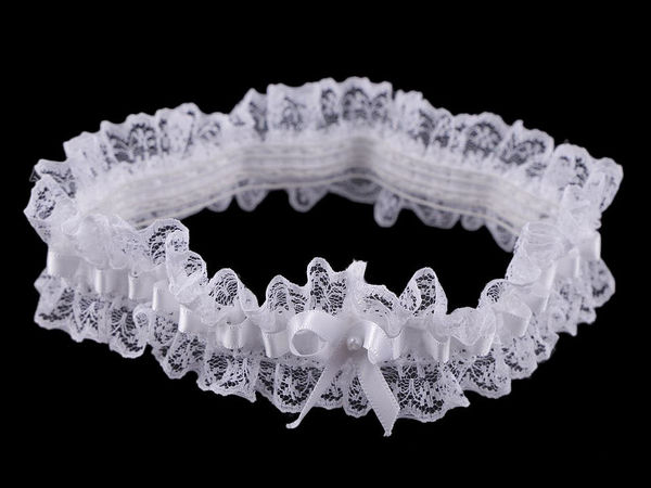 Elegant Lace Bridal Garter with Bow - Comfortable Elastic Wedding Keepsake in Gift Box