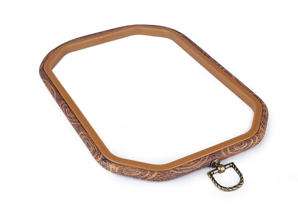 Premium Wood-Effect Embroidery Hoop and Display Frame with Hanging Screw