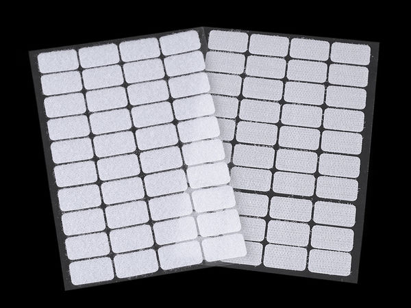Premium Self-Adhesive Hook and Loop Rectangles (15x25 mm) | Multipurpose Double-Sided Fastening Sticky Patches for Crafts, Signage, and Organizing