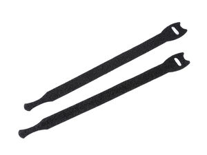Premium Double-Sided Hook and Loop Cable Ties - Low-Profile Velcro Organizers, 15cm & 20cm, Black