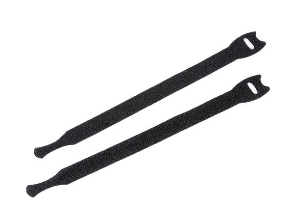 Premium Double-Sided Hook and Loop Cable Ties - Low-Profile Velcro Organizers, 15cm & 20cm, Black