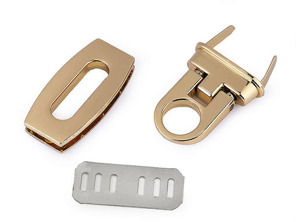 Premium Rectangular Handbag Lock Set - 20x40mm Metal Clasp Fastener for Purses, Bags, and DIY Leathercraft