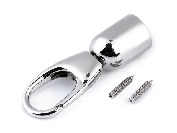 Premium Nickel Handbag Strap End Caps with Carabiner Hook