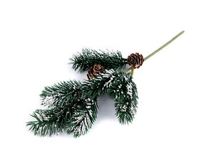 Premium Artificial Frosted Pine Twig with Natural Cones - Lifelike Green Winter Branch for Christmas Wreaths, Floral Arrangements & Holiday Decor