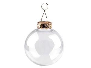 Shatterproof Fillable Clear Christmas Bauble Ornaments for DIY Holiday Crafts, 6cm