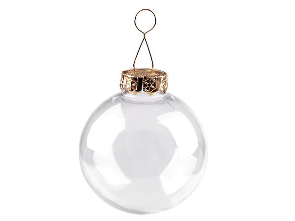 Shatterproof Fillable Clear Christmas Bauble Ornaments for DIY Holiday Crafts, 6cm