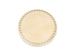 Premium Wooden Basket Bottom & Crochet Base - 15cm Round Laser-Cut Plywood Board with 42 Holes for DIY Handbags and Crafts