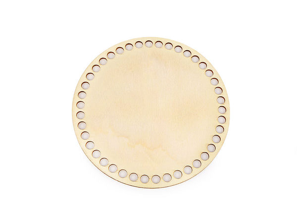 Premium Wooden Basket Bottom & Crochet Base - 15cm Round Laser-Cut Plywood Board with 42 Holes for DIY Handbags and Crafts