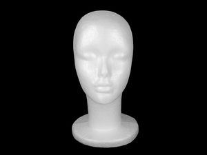 Premium White Polystyrene Mannequin Head - Styrofoam Display Stand for Wigs, Hats, Scarves & Jewelry