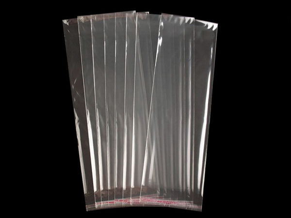 Transparent Resealable Self-Adhesive Packaging Bags (13x38 cm) - Premium Glossy Sleeve for Ties, Gloves & Accessories