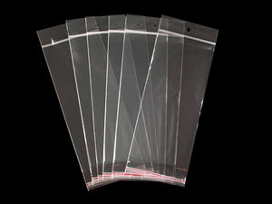 Premium Clear Self-Adhesive Seal Bags with Hang Hole (8x19.5 cm) - Glossy Cellophane Display Pouches for Jewelry & Crafts