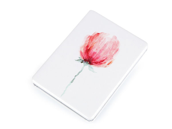 Floral Compact Pocket Mirror - Premium Double-Sided Makeup Mirror with Eco-Leather Case