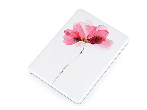 Floral Compact Pocket Mirror - Premium Double-Sided Makeup Mirror with Eco-Leather Case