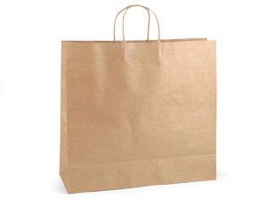 Natural Brown Kraft Paper Tote Bag (40x43 cm) - Strong Gift & Shopping Carrier with Twisted Handles