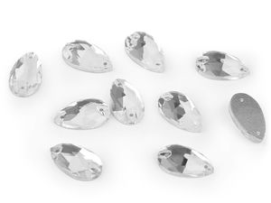 Premium Sew-On Glass Crystal Rhinestone Drops - High-Shimmer Faceted Gems for Jewelry, Apparel, and Accessories