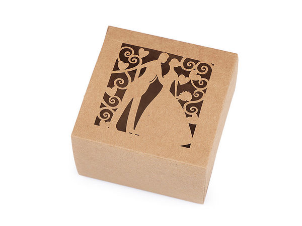 Elegant Filigree Carved Wedding Favor Boxes - Natural & Floral Paper Gift Box