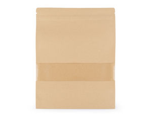 Premium Ivory Paper Gift Bag with Transparent Window and Resealable Zipper (Large)