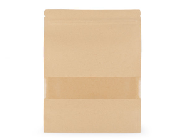 Premium Ivory Paper Gift Bag with Transparent Window and Resealable Zipper (Large)