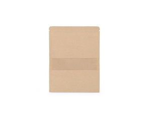 Natural Kraft Paper Gift Bag with Clear Window and Resealable Zipper (10x15cm)