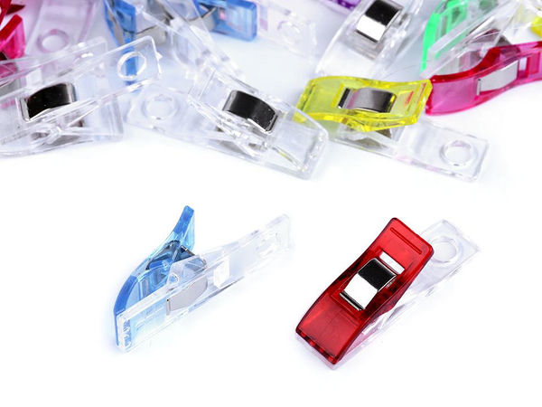 Premium Fabric Clips and Sewing Pegs (10x37 mm) – Heavy Duty Quilting & Crafting Clamps, Assorted Colors