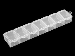 Transparent 7-Compartment Plastic Craft Organizer Box (1.8 x 3.4 x 15 cm)