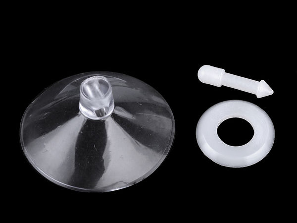 Transparent Rubber Suction Cup with Secure Plastic Pin Ø40 mm for Floral & Wedding Decor