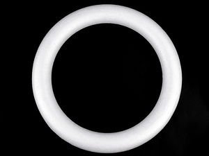 White Polystyrene Craft Wreath Ring (35cm) – Premium Styrofoam Base for Floral Displays, Seasonal Holiday Decor & DIY Art Projects