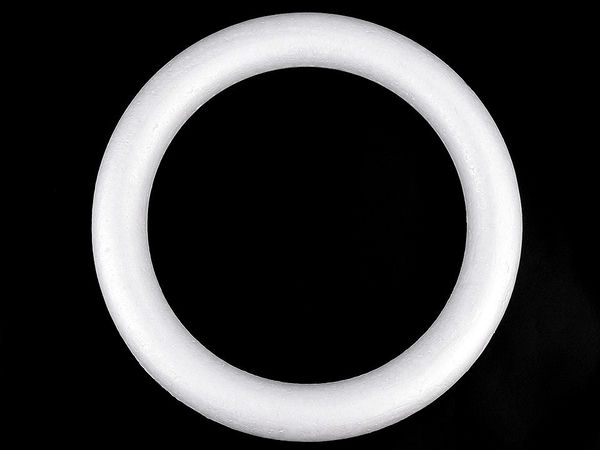 White Polystyrene Craft Wreath Ring (35cm) – Premium Styrofoam Base for Floral Displays, Seasonal Holiday Decor & DIY Art Projects