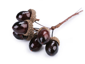 Premium Artificial Acorns with Natural Caps on Flexible Wire Stems for Autumn Wreaths and Crafts