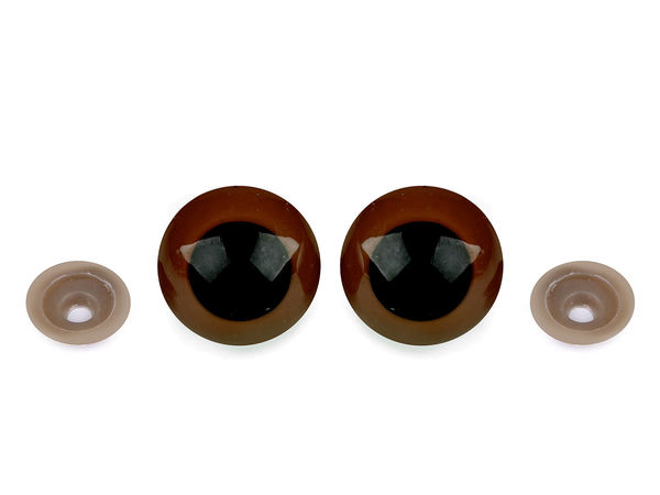 Premium 30mm Large Safety Eyes with Washers – Realistic Iris for DIY Dolls, Plush Toys, and Amigurumi