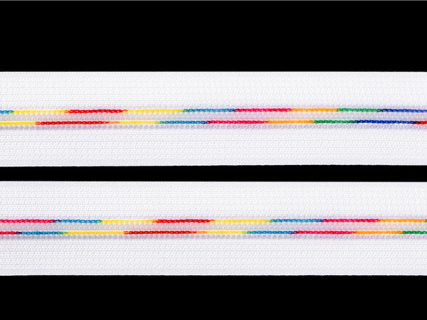 Premium #5 Continuous Rainbow Nylon Zipper - White