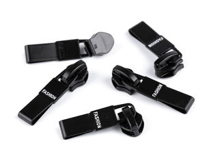 Premium Metal Zipper Slider No. 7 for Nylon Coil Spiral Zipper Chain, Black