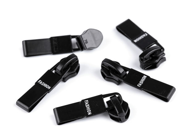 Premium Metal Zipper Slider No. 7 for Nylon Coil Spiral Zipper Chain, Black
