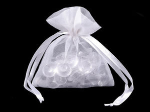 Premium Shiny Organza Drawstring Gift Bags (8x10.5 cm) - Sheer Favor & Jewelry Pouches