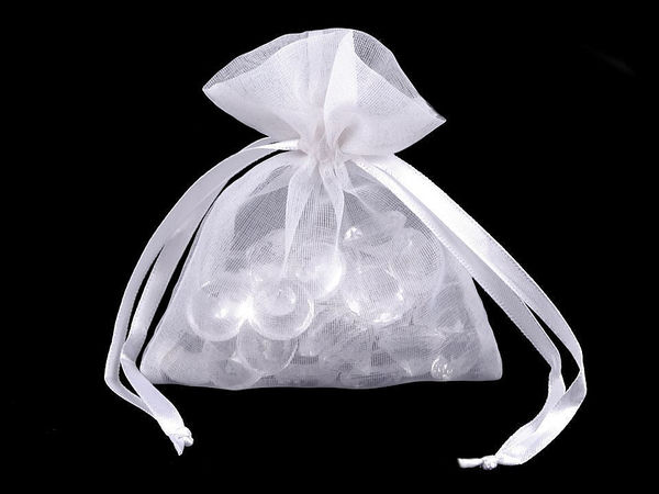 Premium Shiny Organza Drawstring Gift Bags (8x10.5 cm) - Sheer Favor & Jewelry Pouches