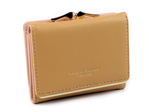 Elegant Compact Women's Wallet - Dual-Section Design with Metal Clasp and Card Organizer (9x11 cm)